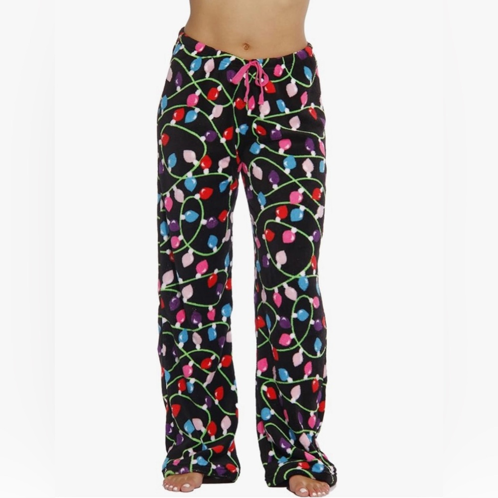 NWOT Just Love Christmas light design ultra soft fleece pajama pants in size S